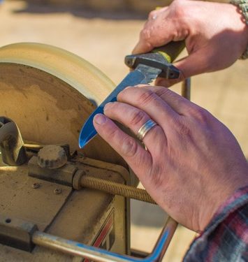 sharpening a knife